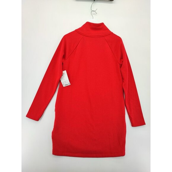 Athleta Cozy Karma Mock Neck Sweatshirt Red Dress Size Medium Tall - Picture 3 of 11